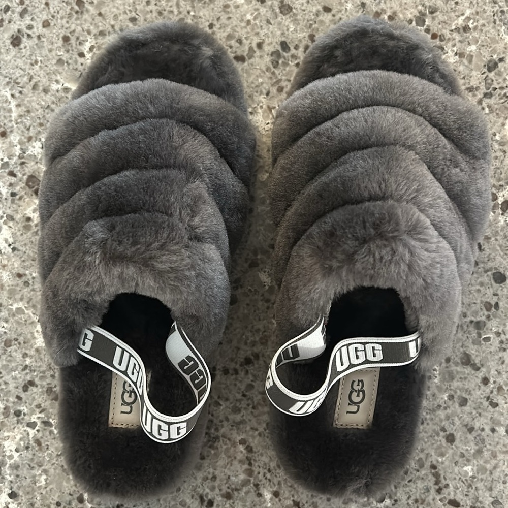 Ugg Fluff Yeah Slide, Charcoal, Women’s Size 6, N… - image 4